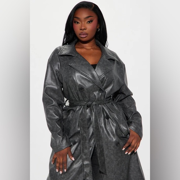 Fashion Nova Jackets & Blazers - Fashion Nova Charcoal Trench Coat (Sold OUT) on website